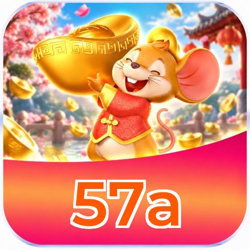 Interface da plataforma 57a mostrando slots populares e bônus de boas-vindas
